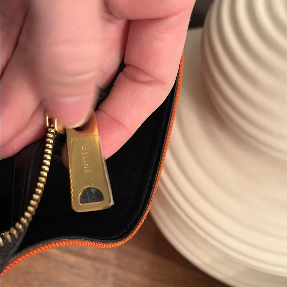 Celine authentic Trapeze Black, Cream and orange Women's Bag canvas and leather - Picture 6 of 13